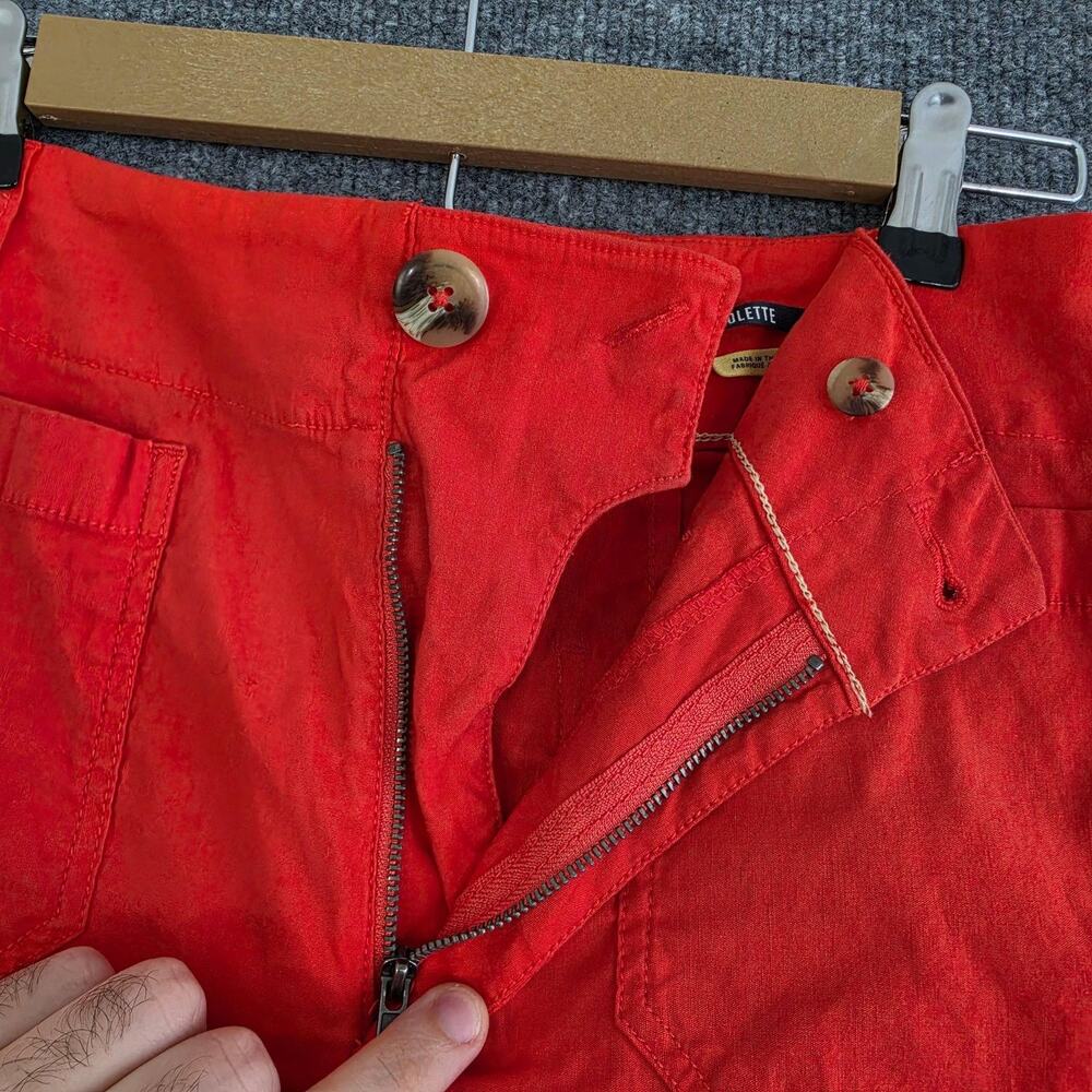 Maeve Pants 26 The Colette Wide Leg High Rise Cropped Linen Blend Orange Casual - Picture 4 of 11